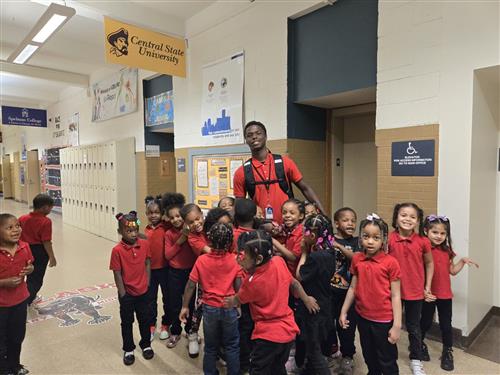 8th grader and kindergarten class.